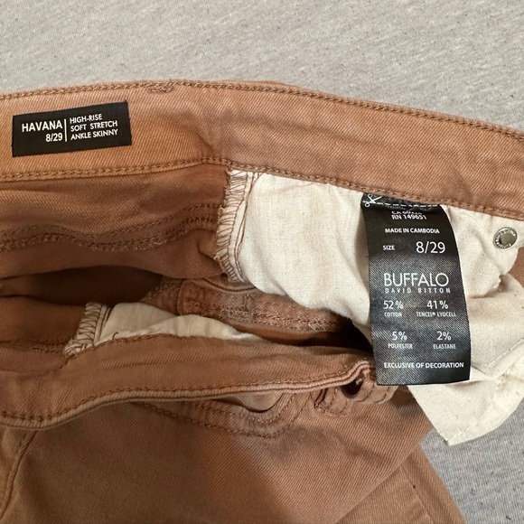 BUFFALO DAVID BITTON Havana High Rise Ankle Skinny Jeans Terracotta Brown EUC - Picture 7 of 9